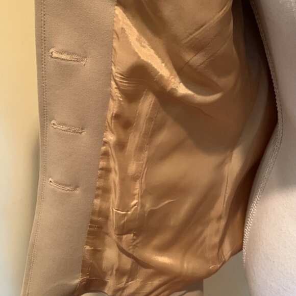 VERTIGO Paris Light Tan Blazer Signature Buckles Lined Career Elegant Vintage S - Picture 3 of 9